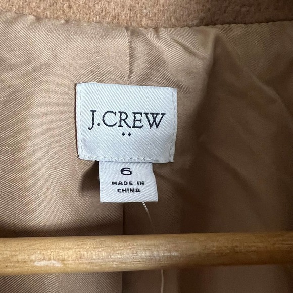 J.CREW New Tan City Wool Coat Size 6 - Picture 9 of 12